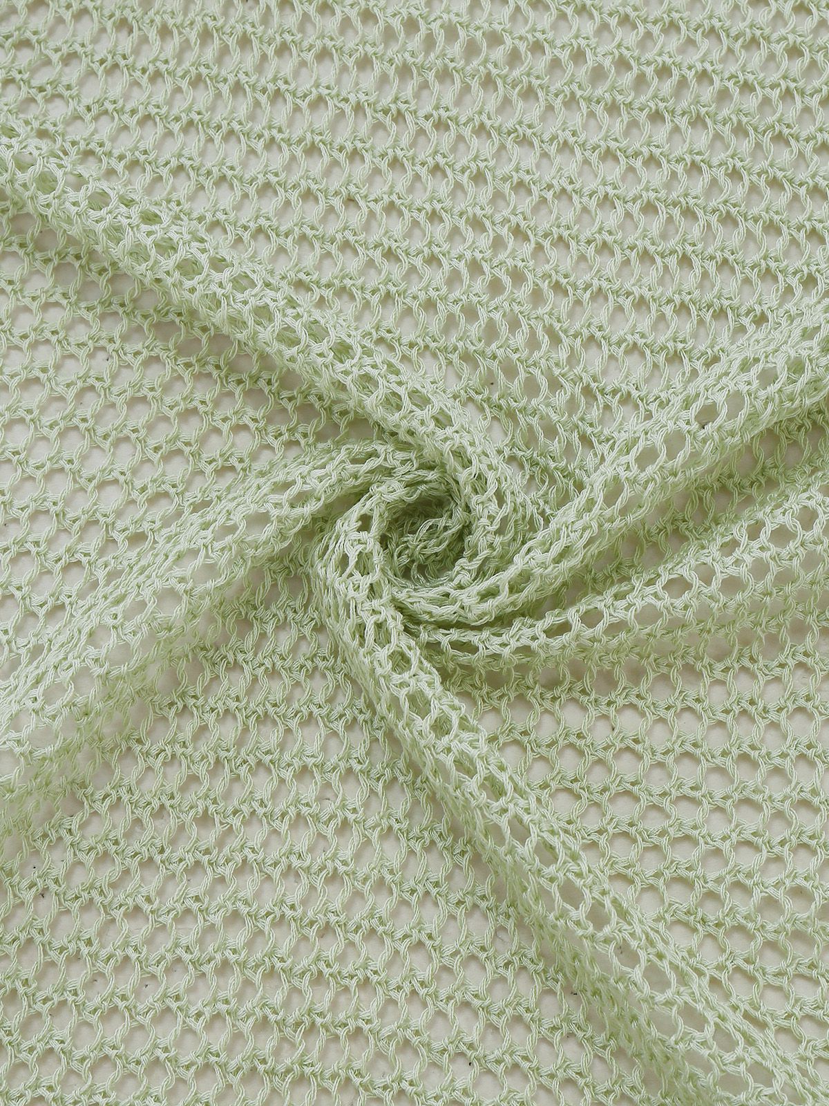 2PCS Green 1960s Crochet Long Sleeve Beach Cover-Up Set - Image 6