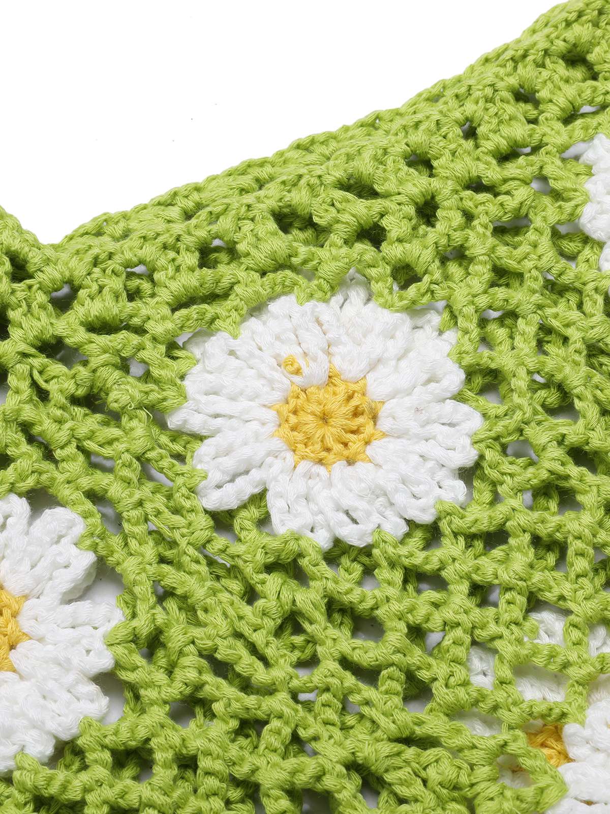 2PCS Green 1980s Daisy Knitted Top & Pants - Image 5