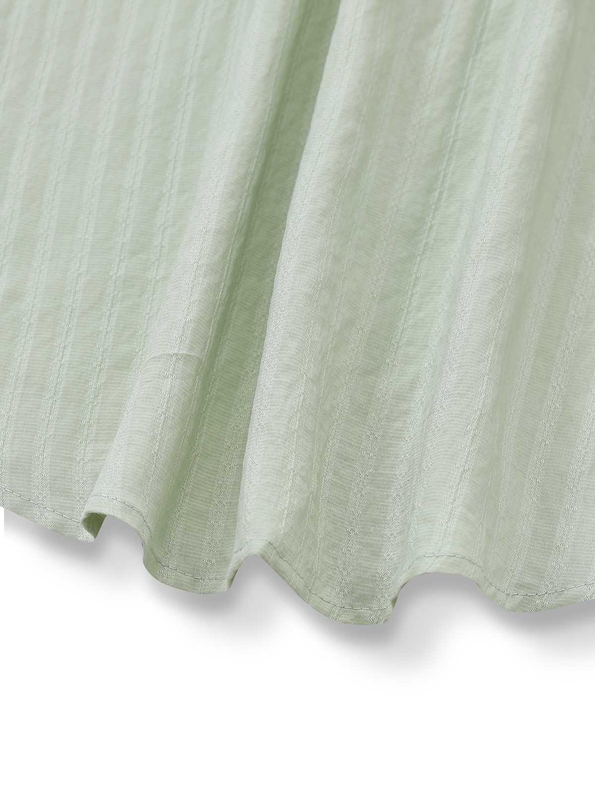 2PCS Green 1980s Tie-Neck Blouse & Solid Skirt - Image 7
