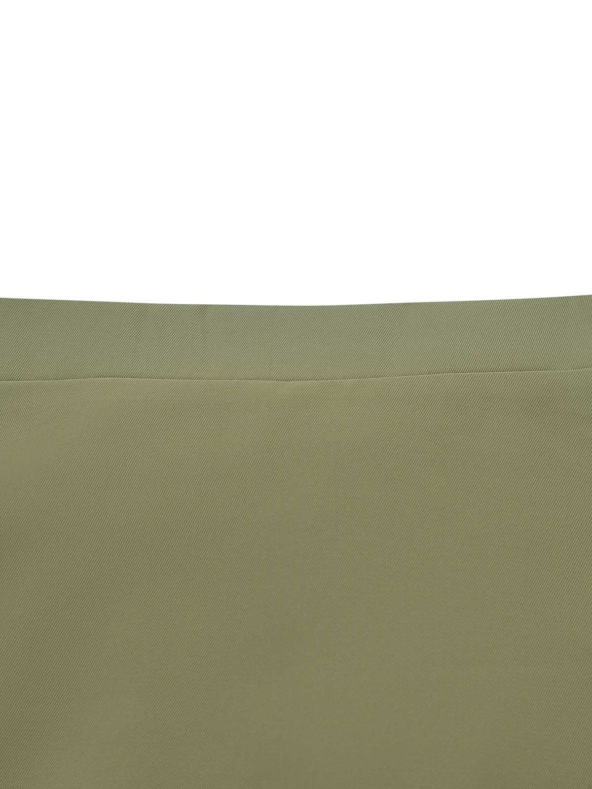 2PCS Green 1980s Tie-Neck Blouse & Solid Skirt - Image 9