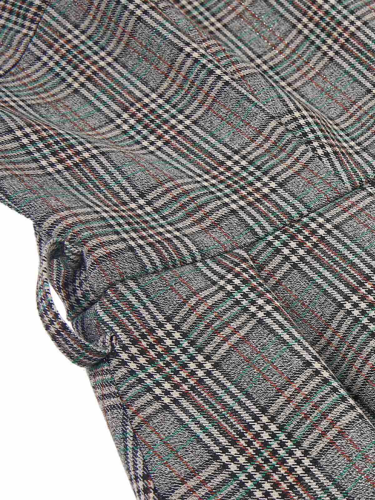2PCS Grey 1940s V-Neck Plaid Dress & Satin Blouse - Image 10