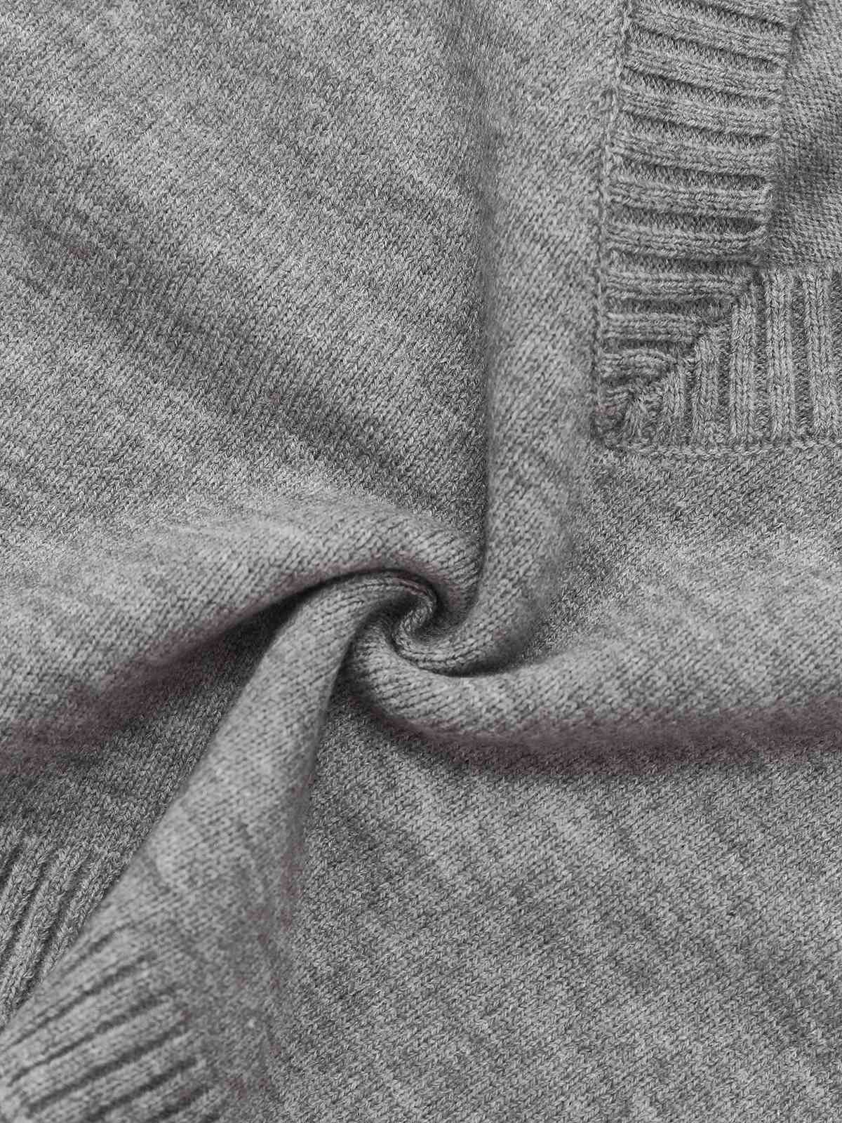 2PCS Grey 1960s Knitted V-Neck Top & Skirt - Image 5