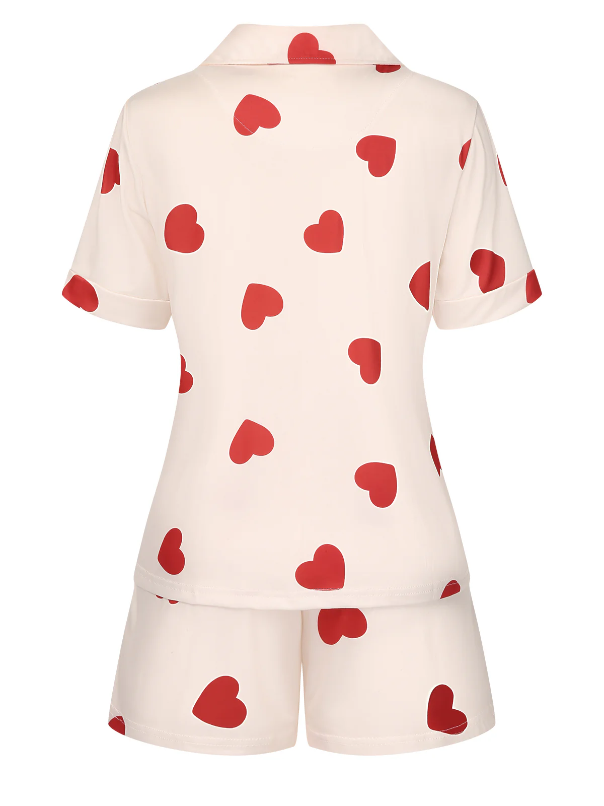 2PCS Heart Short-Sleeved Shirt Shorts Pajamas - Image 3