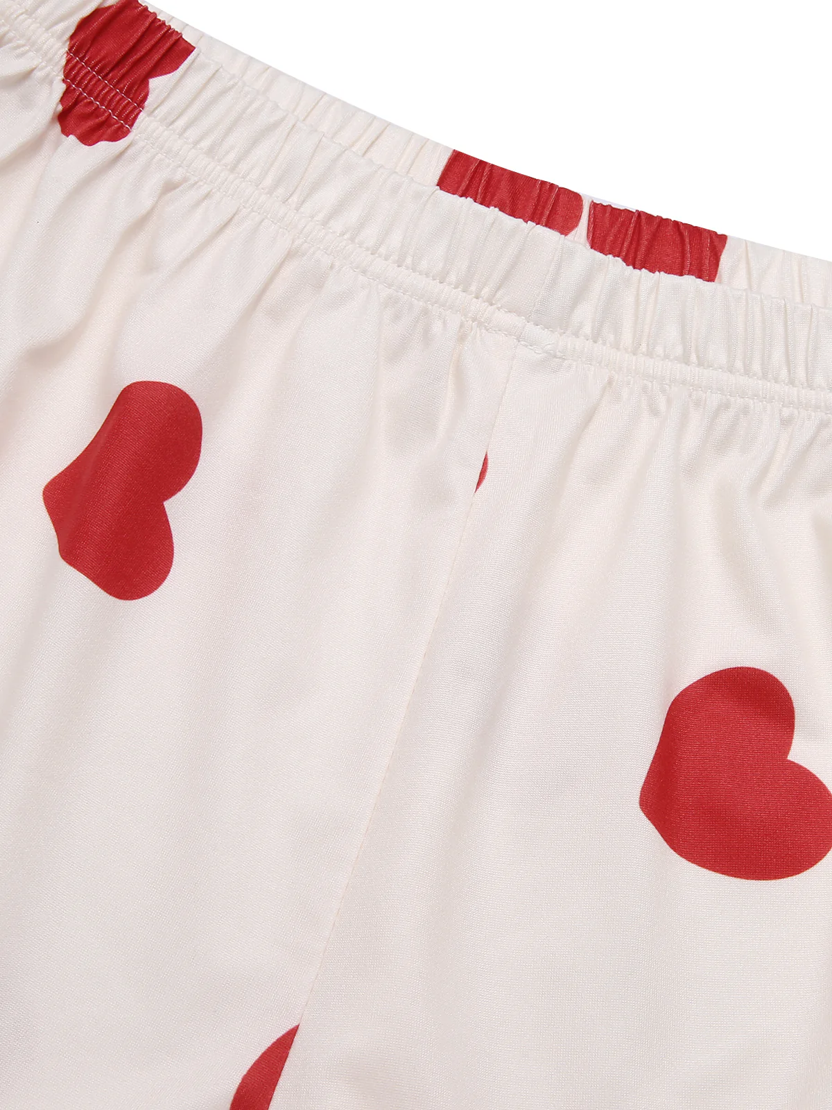2PCS Heart Short-Sleeved Shirt Shorts Pajamas - Image 5