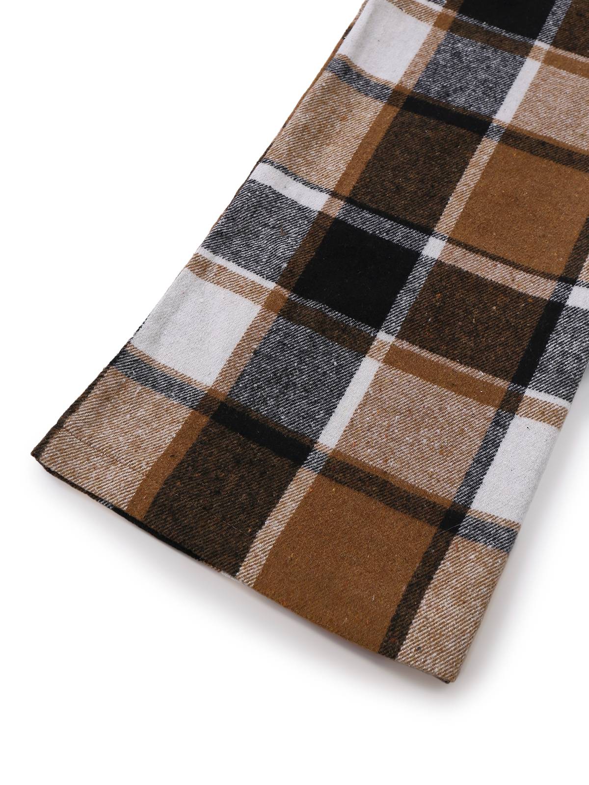 2PCS Khaki 1950s Faux Wool Plaid Sleeveless Vest & Pants - Image 5