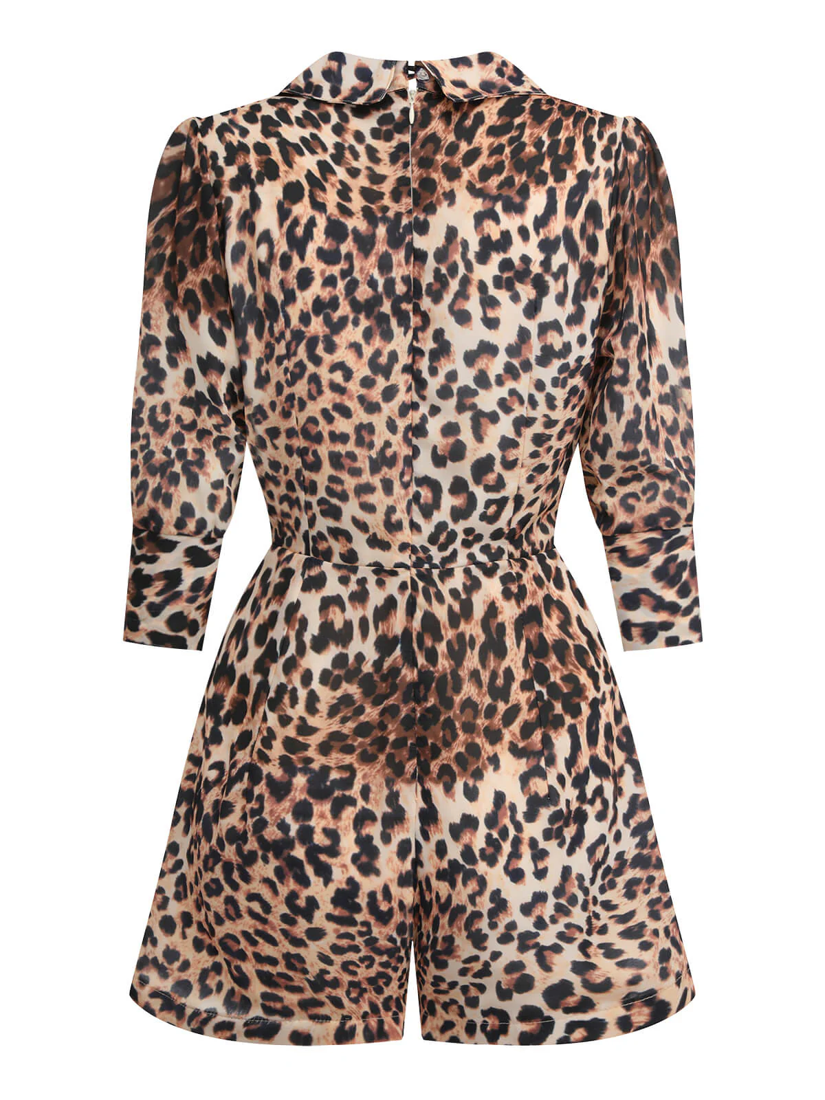 2PCS 1950s Leopard Lapel Romper & Khaki Skirt - Image 7