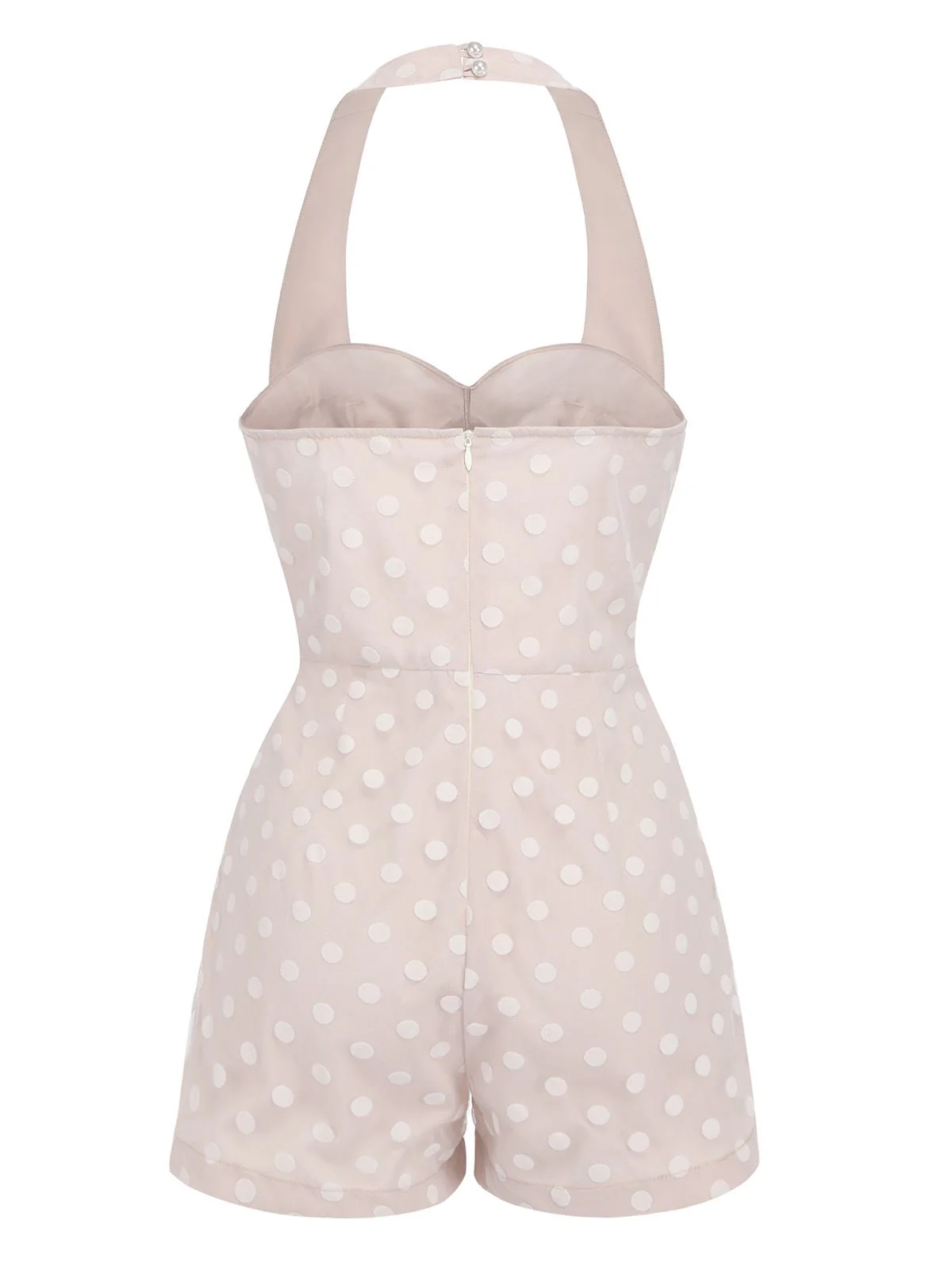 Light Pink 1950s Halter Romper & Polka Dots Skirt - Image 9