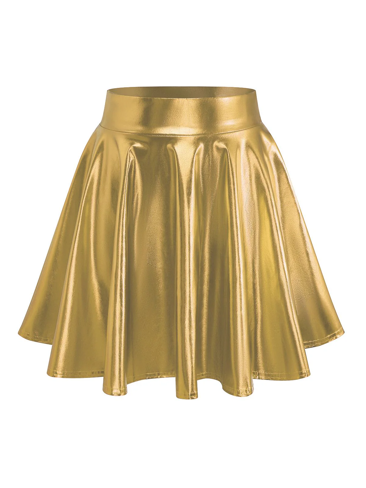 2PCS Metallic 1970 Disco Off-Shoulder Top & Pleated Skirt - Image 12