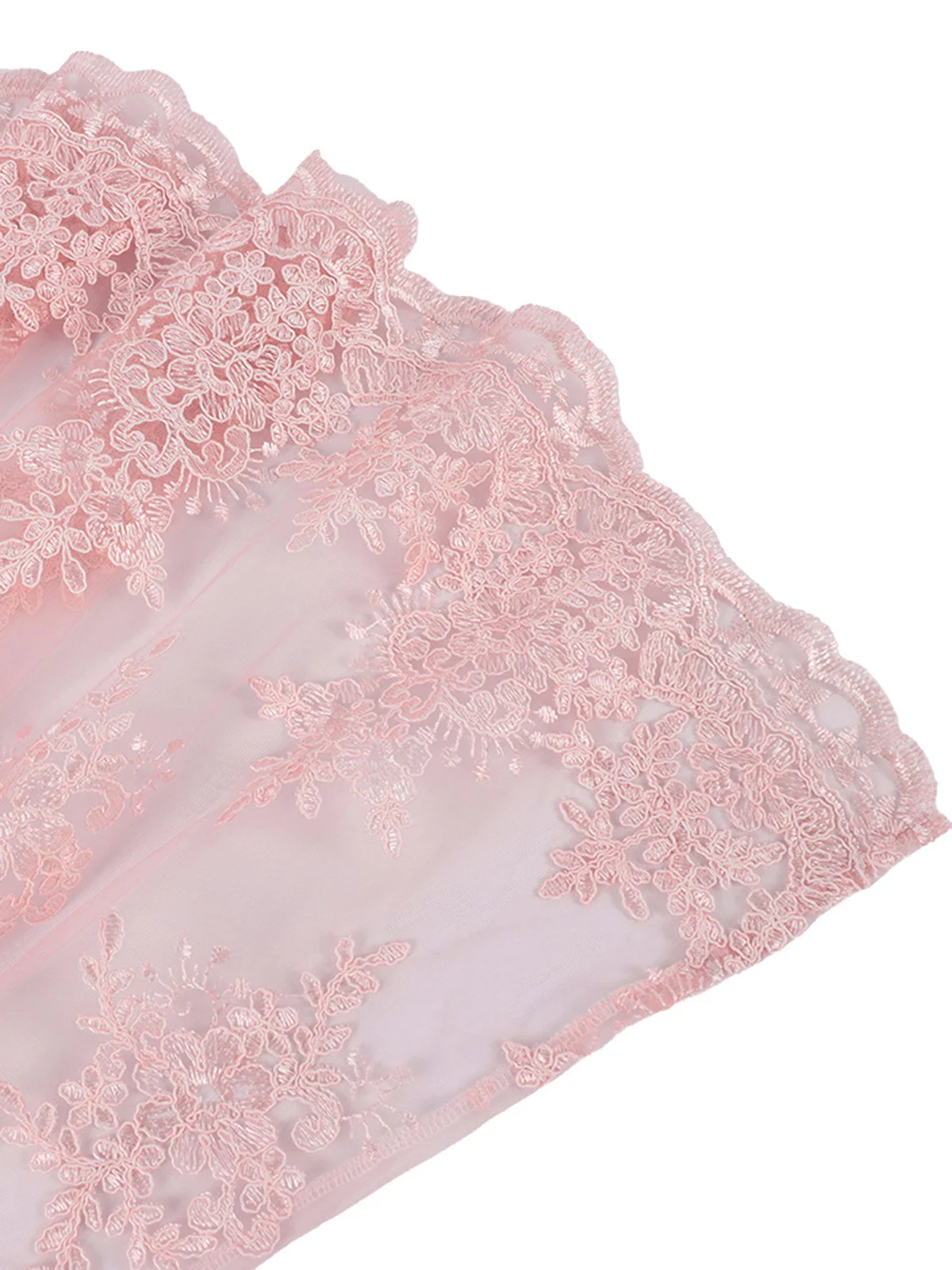 2PCS Misty Rose 1950s Ditsy Floral Satin Dress & Apron - Image 7