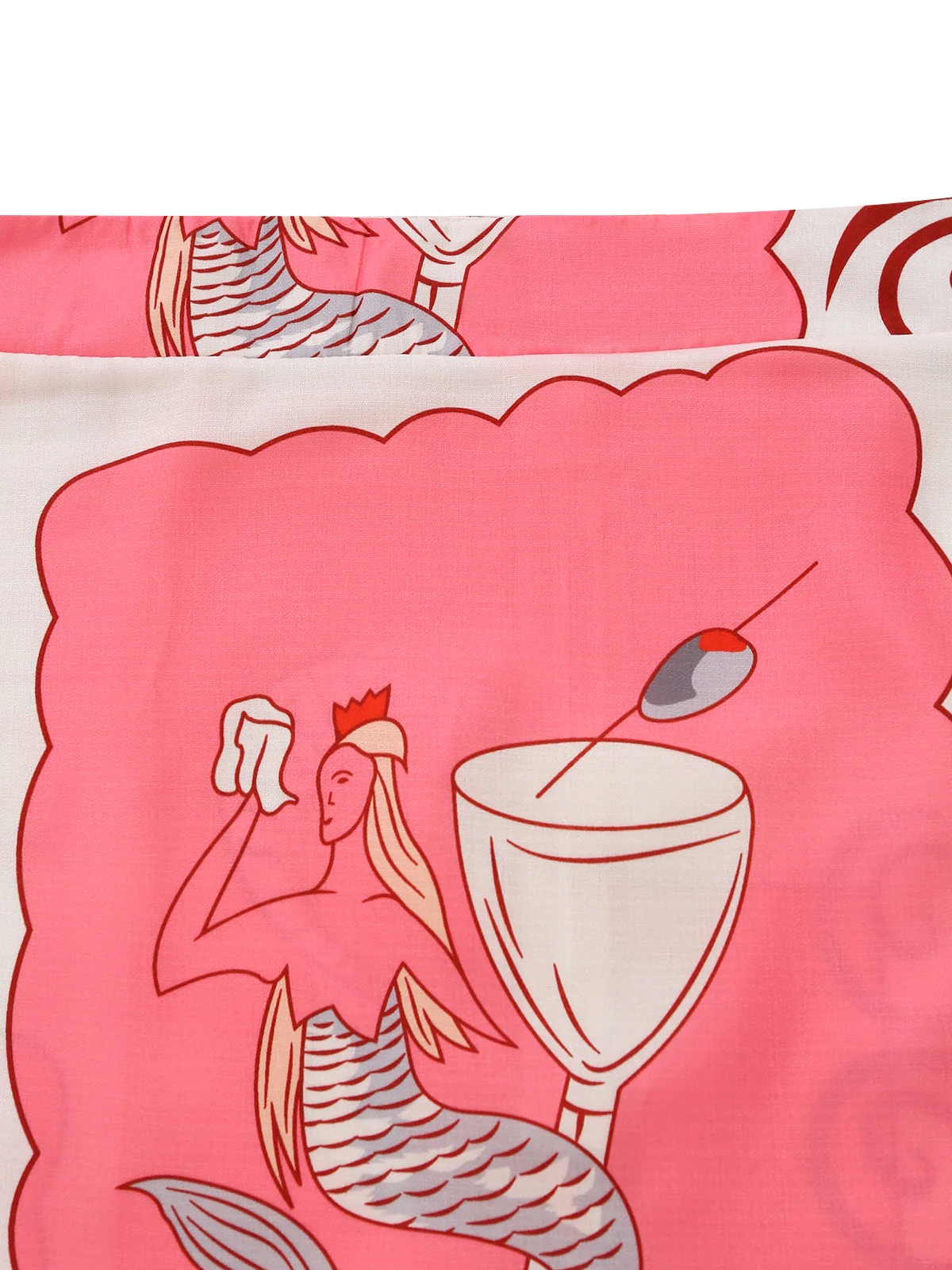 2PCS Multicolor 1940s Mermaid Print Tie-Up Top & Skirt - Image 4
