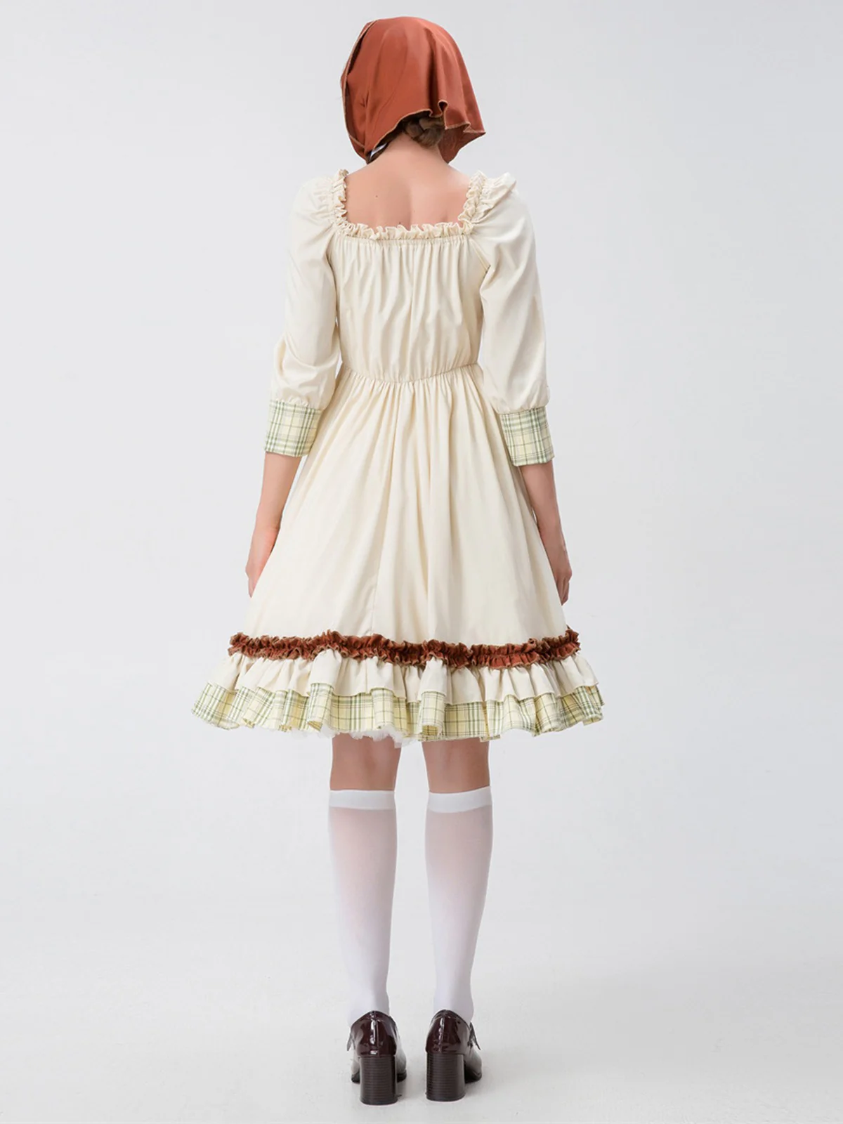 2PCS Multicolor 1950s Oktoberfest Puff Sleeves Dress - Image 4