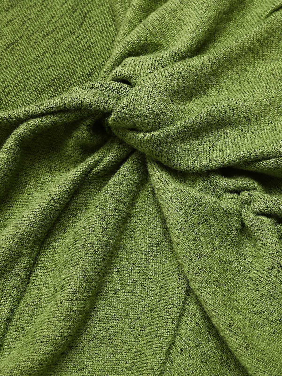 2PCS Olive Green 1930s V-Neck Top & Mermaid Skirt - Image 6