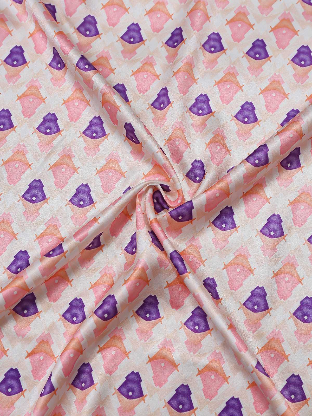 2PCS Pink 1930s Printed Puff Sleeve Belted Blazer & Pants - Image 7