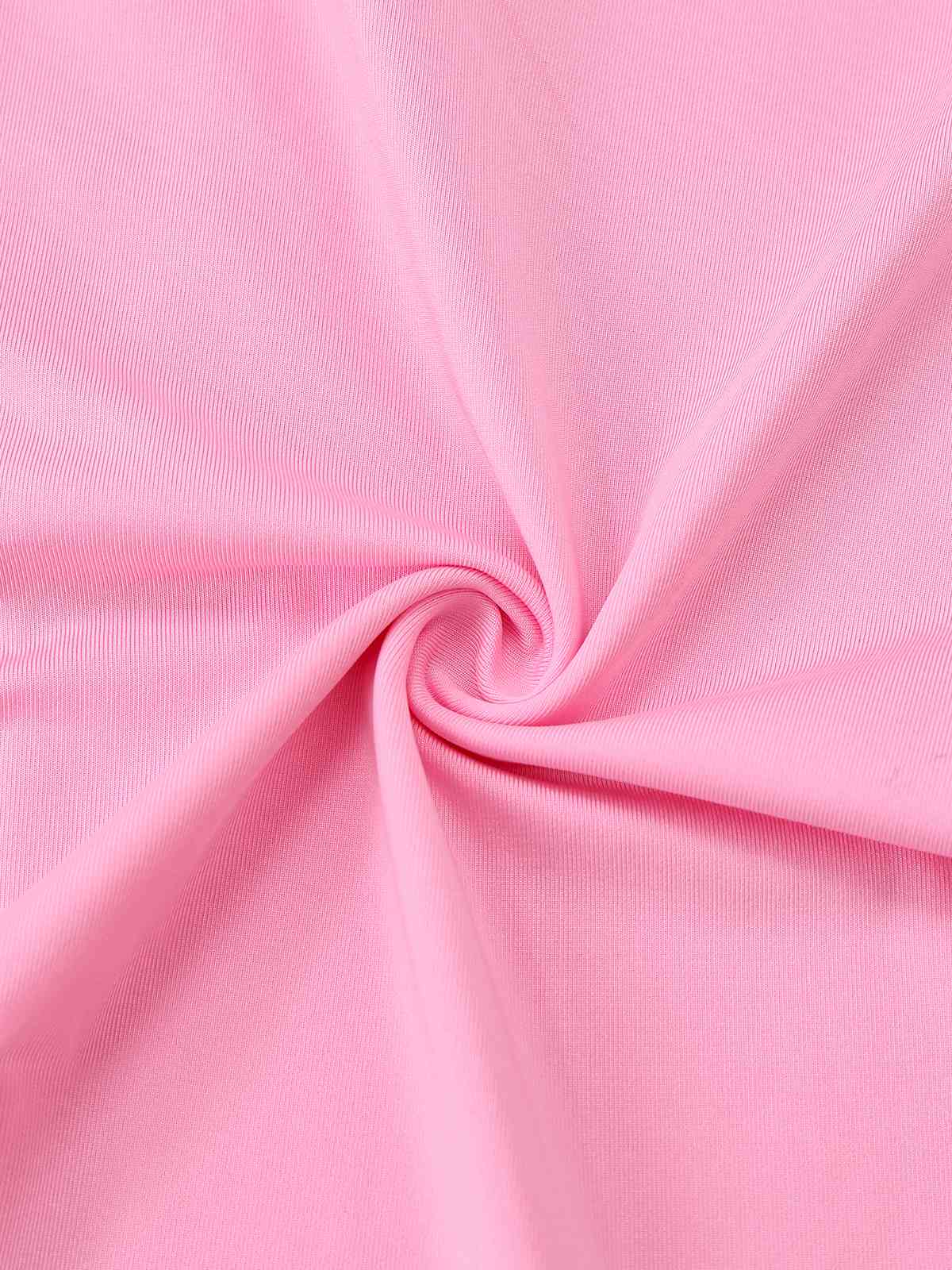 2PCS Pink 1950s Solid Heart Hollow Vest & Pants - Image 4