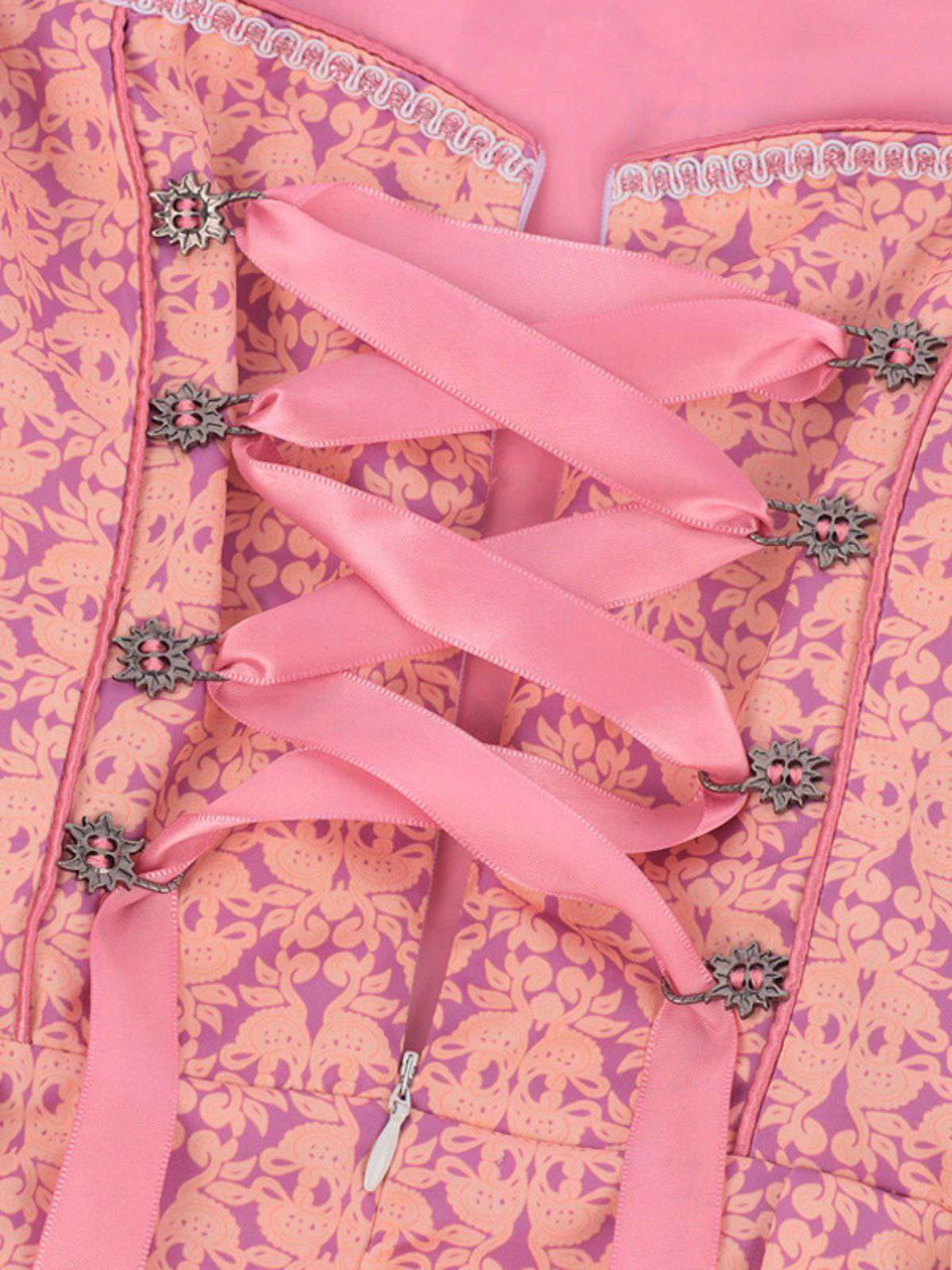 2PCS Pink 1950s Sweetheart Floral Embroidered Dress - Image 3