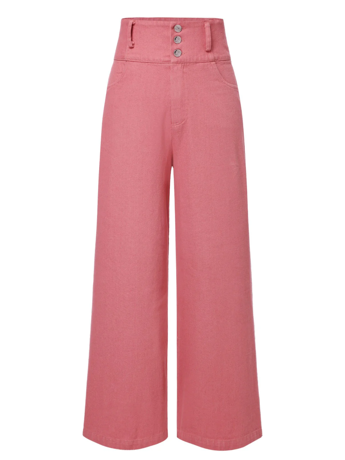2PCS Pink 1950s Tulip Blouse & Rose Button Pants - Image 13