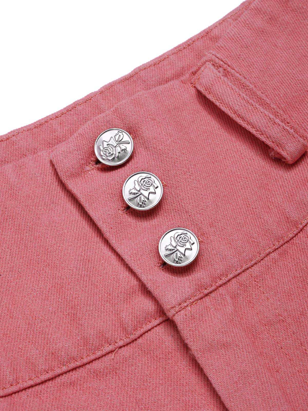 2PCS Pink 1950s Tulip Blouse & Rose Button Pants - Image 17