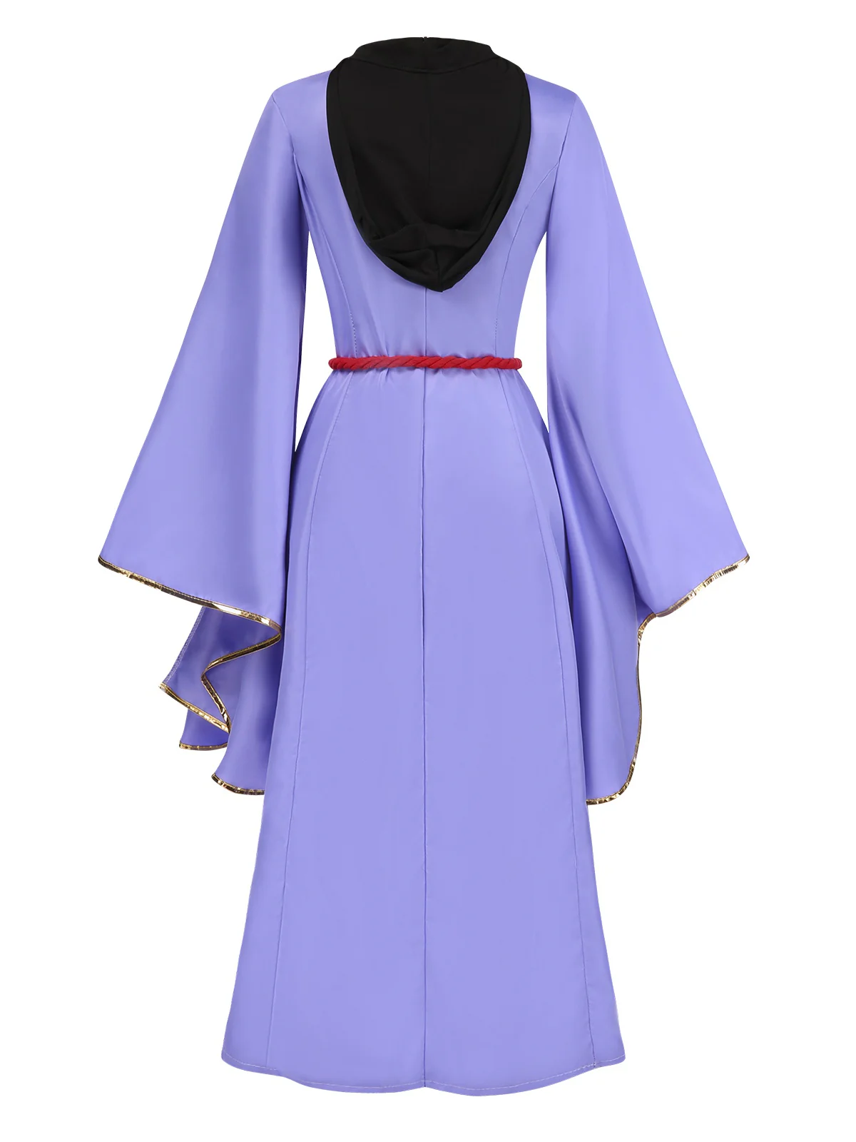 2PCS Purple 1940s Evil Queen Dress & Long Cloak - Image 2