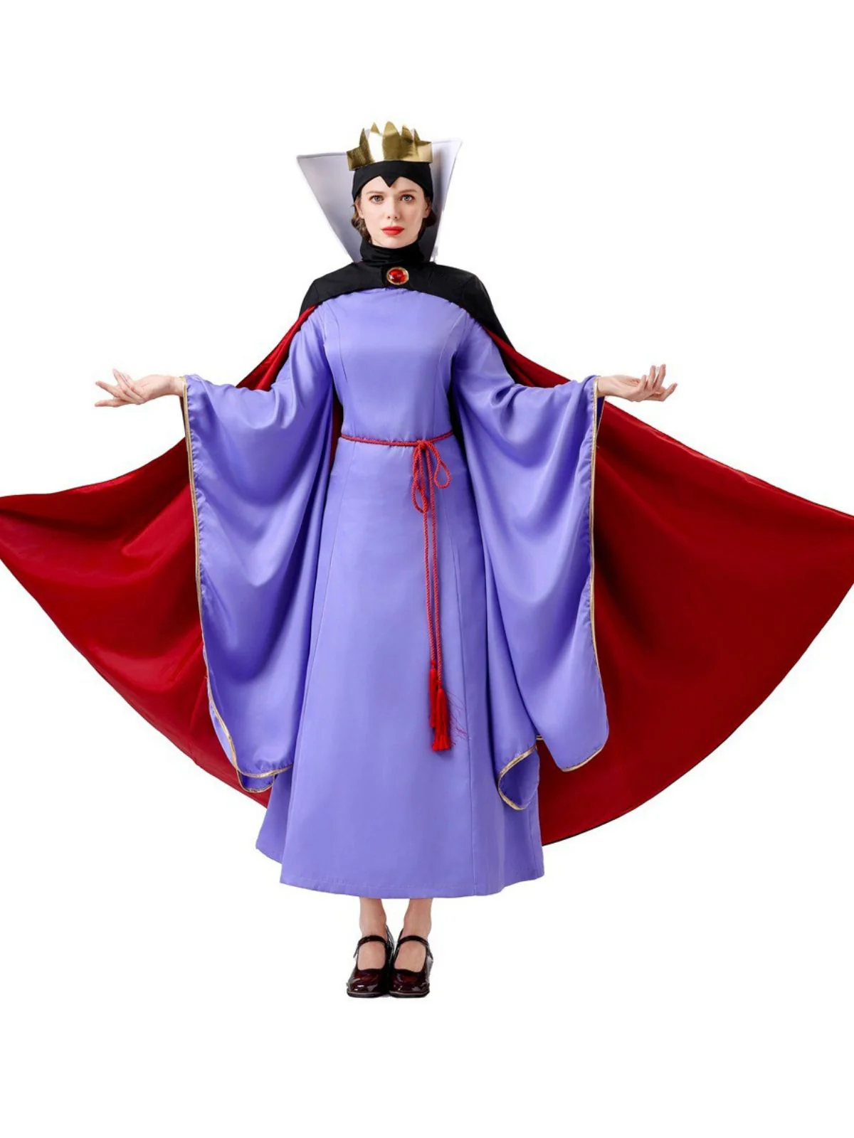 2PCS Purple 1940s Evil Queen Dress & Long Cloak - Image 8