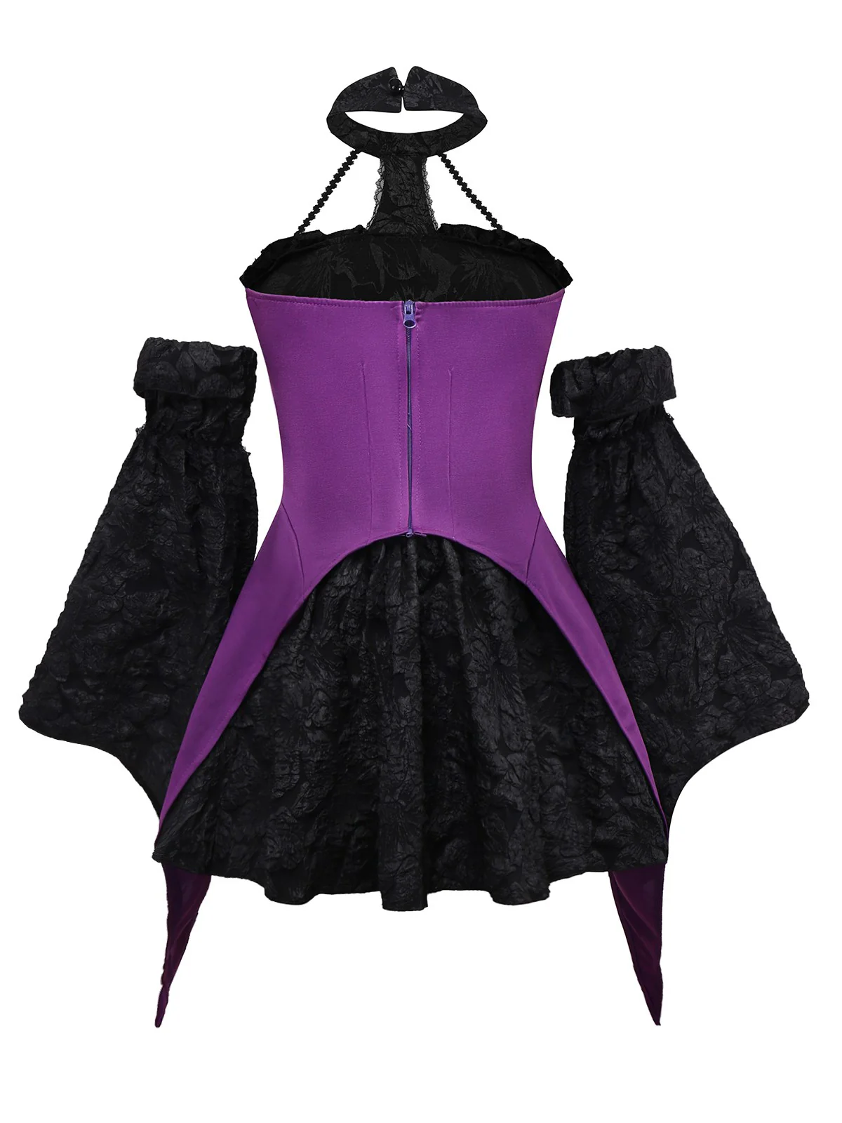 2PCS Purple 1980s Gothic Cross Witch Top & Skirt - Image 2