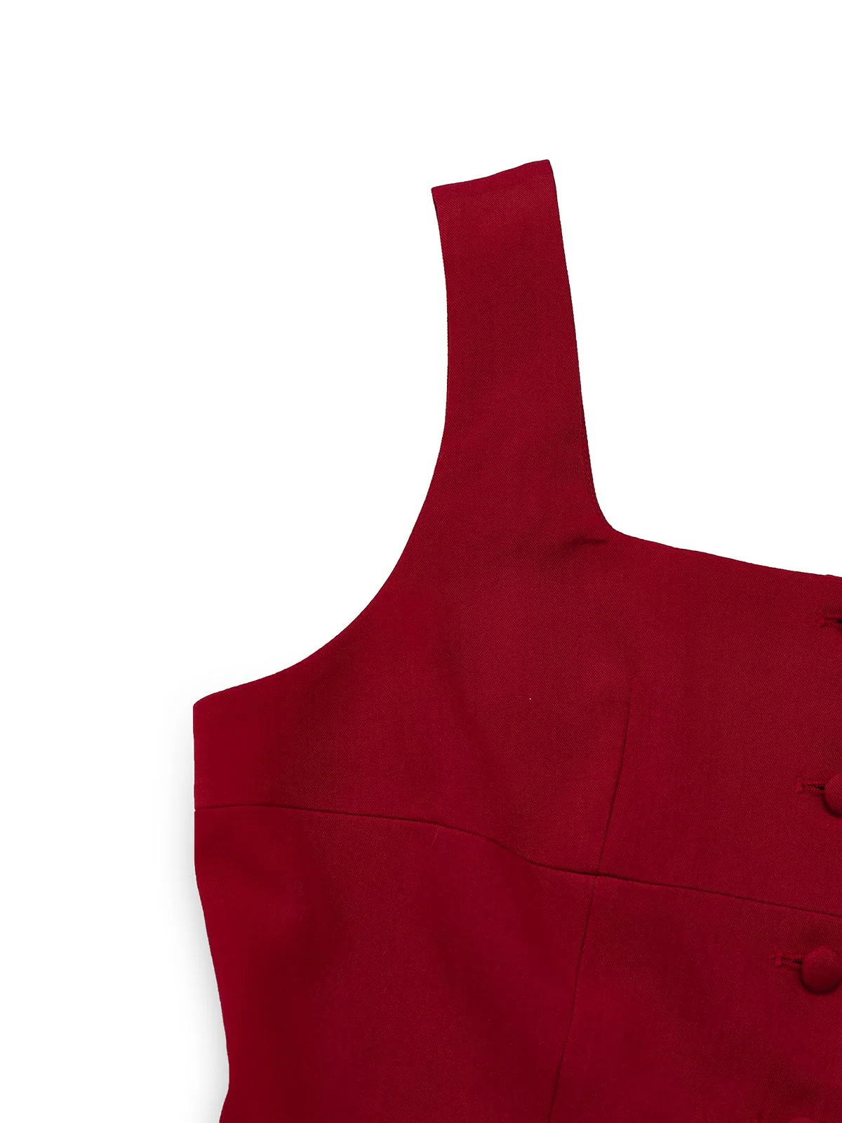 2PCS Red 1940s Square Neck Sleeveless Vest & Skirt - Image 5