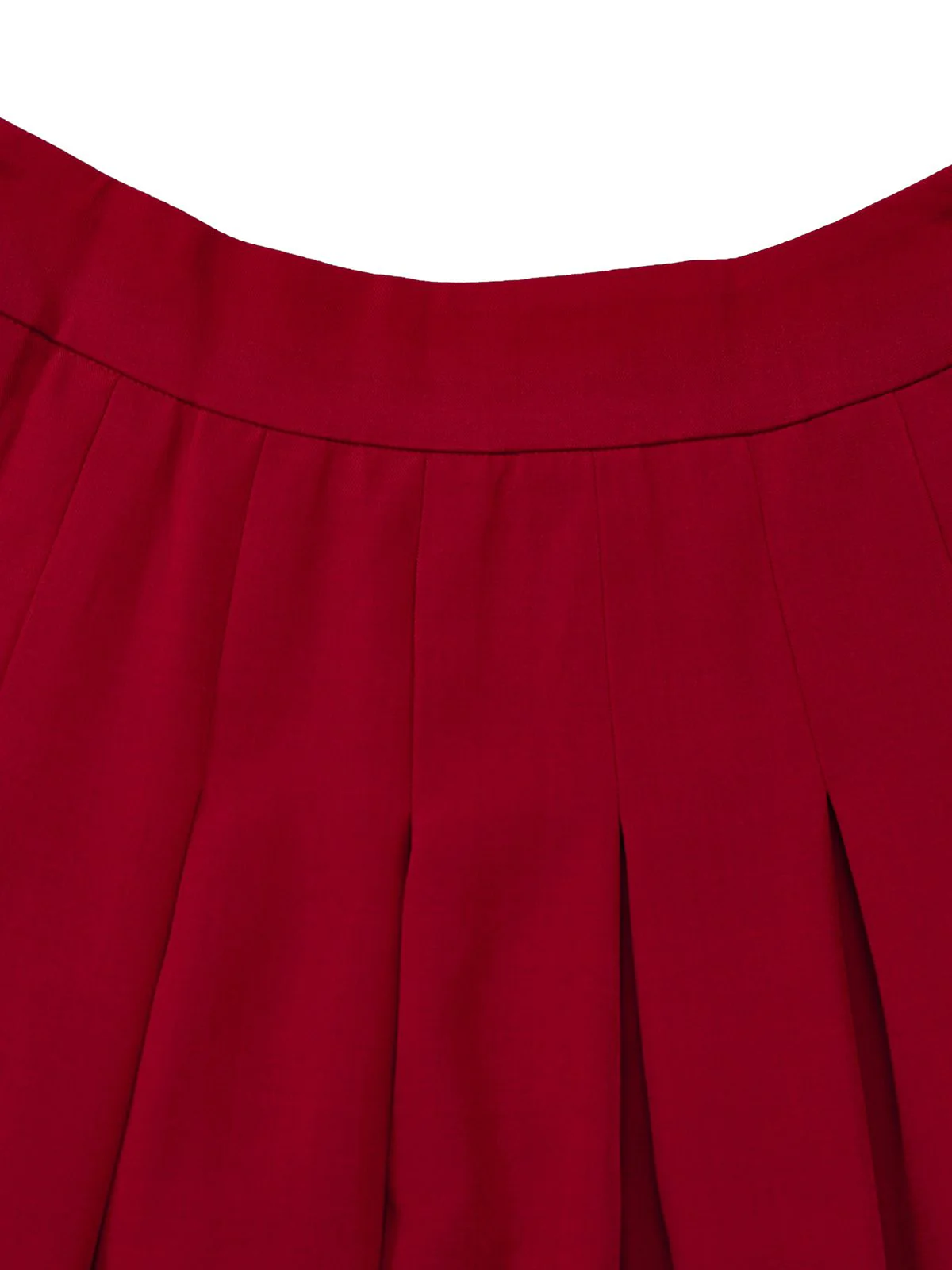 2PCS Red 1940s Square Neck Sleeveless Vest & Skirt - Image 7