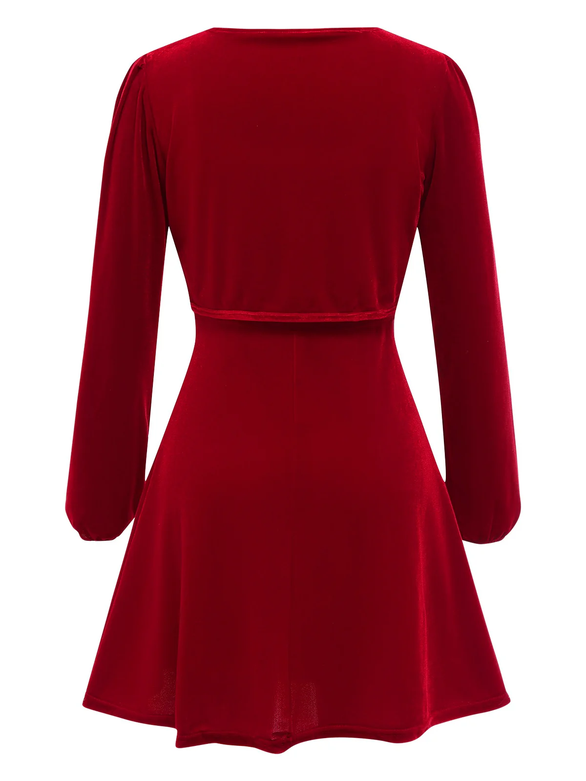 2PCS Red 1950s Velvet Straps Dress & Short Coat - Image 3