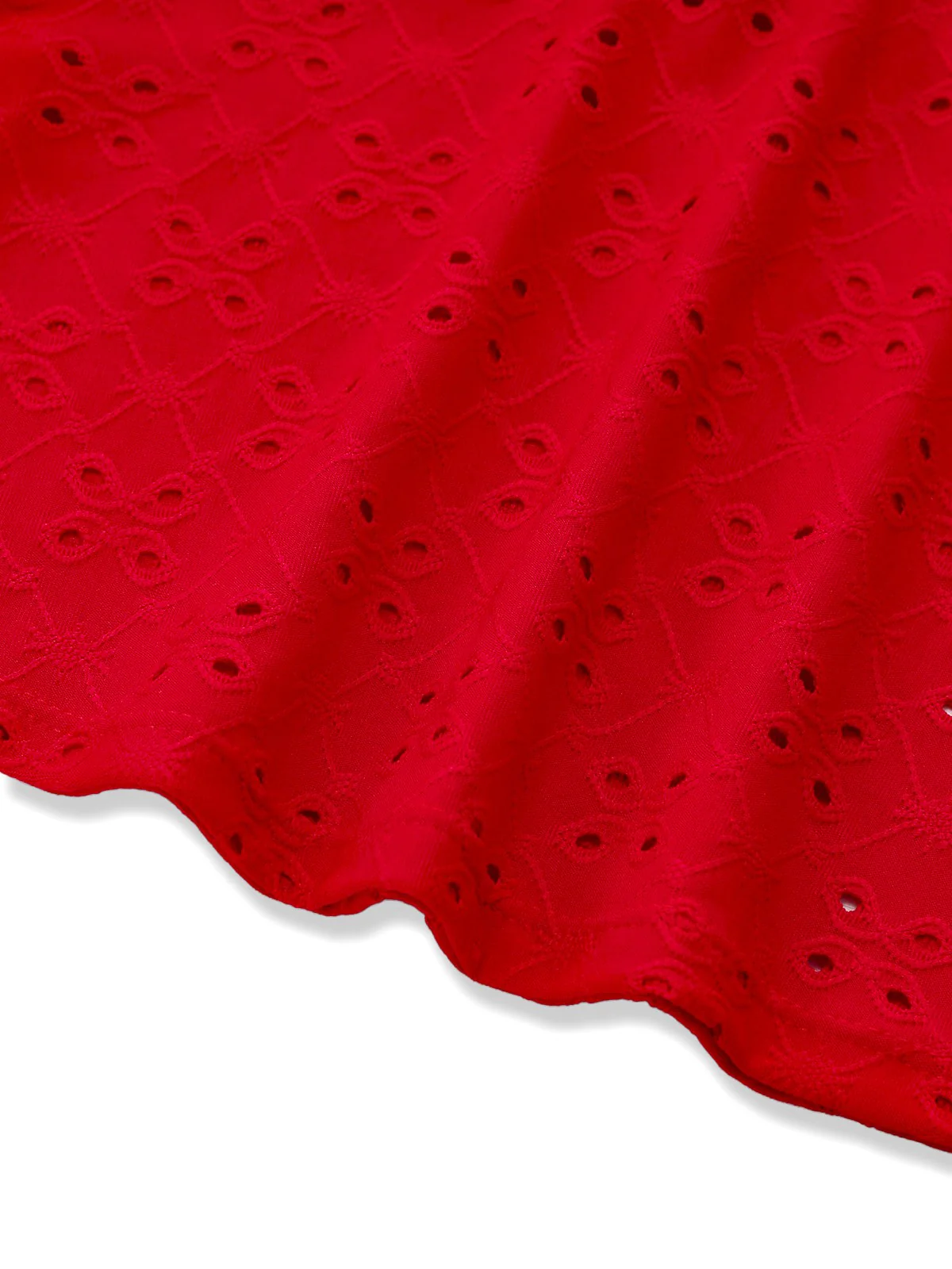 2PCS Red 1960s Cutout Ruffled Tankini Set & Cover-Up - Image 13
