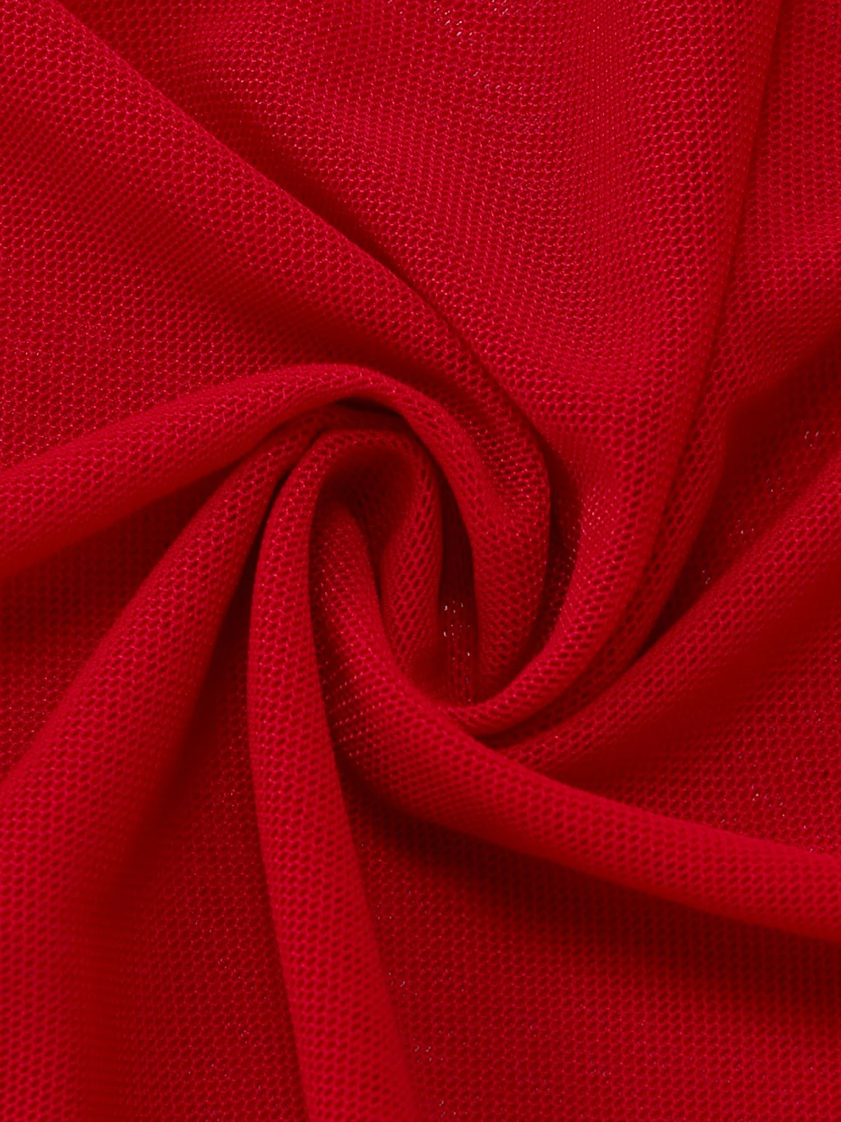 2PCS Red 1960s Cutout Ruffled Tankini Set & Cover-Up - Image 19