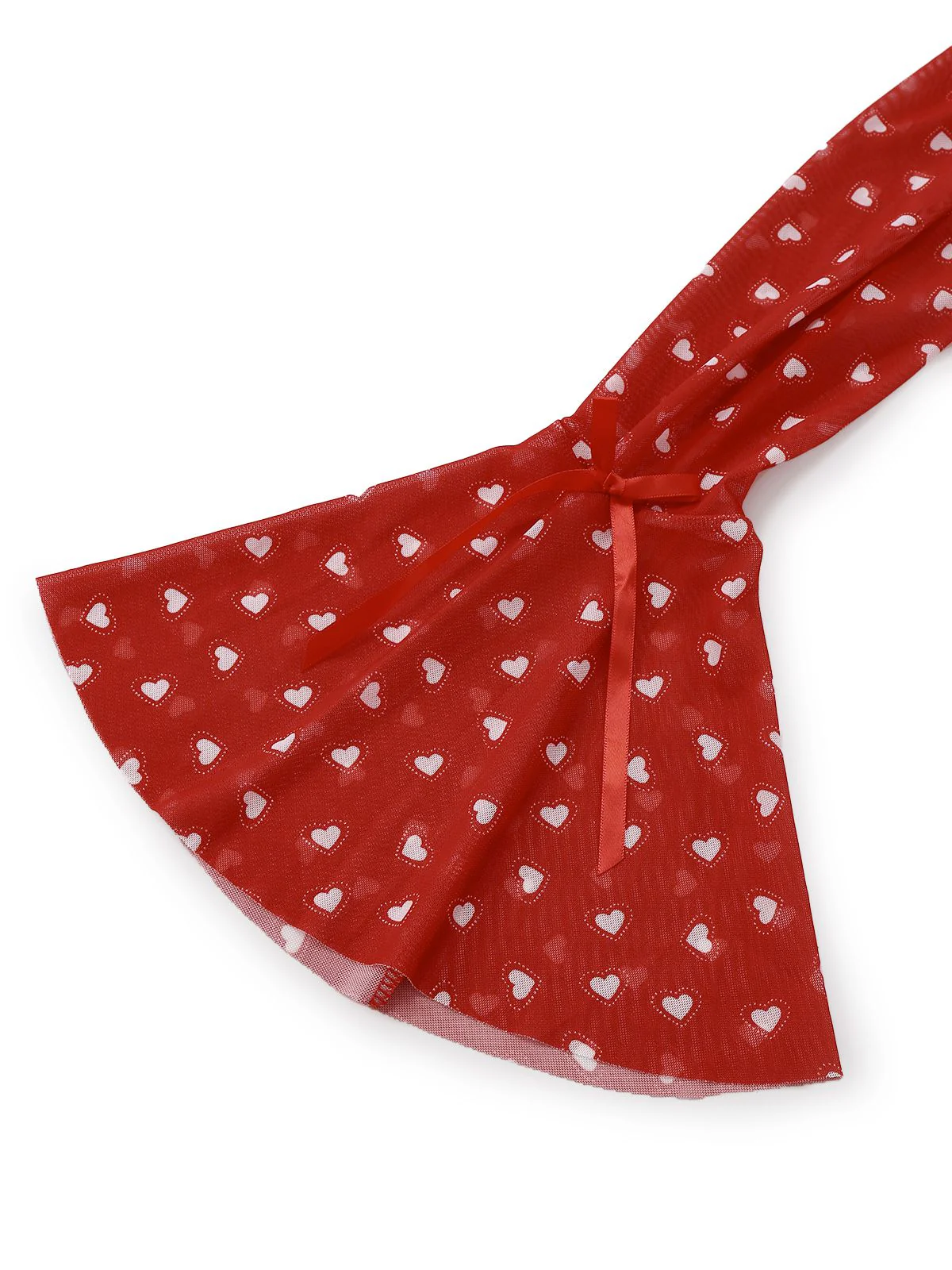 2PCS Red 1960s Heart Bow Ruffled Valentine's Pajamas - Image 10