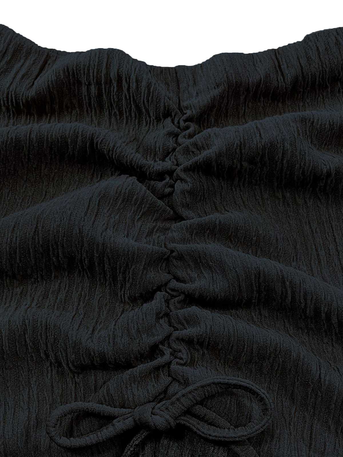 2PCS Solid 1930s One Shoulder Top & Mermaid Skirt - Image 12