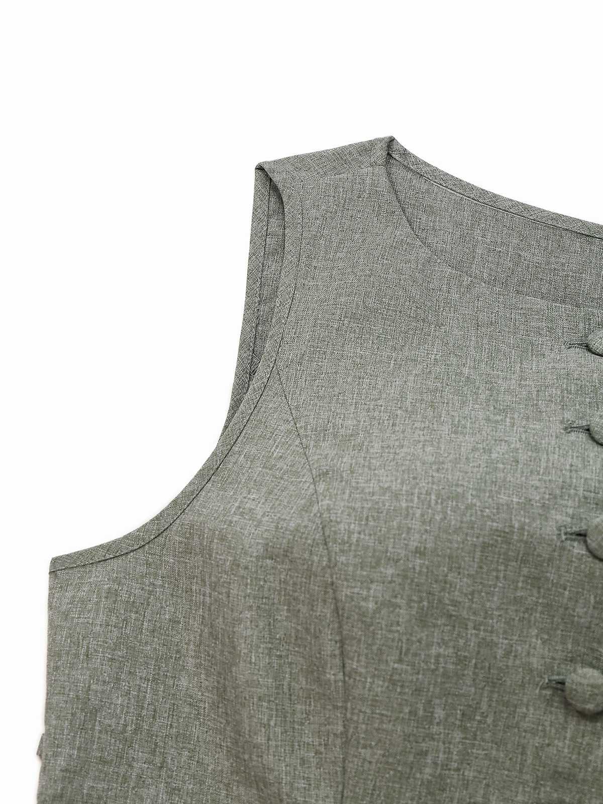 2PCS Solid 1940s Sleeveless Top & Wide-Leg Pants - Image 7