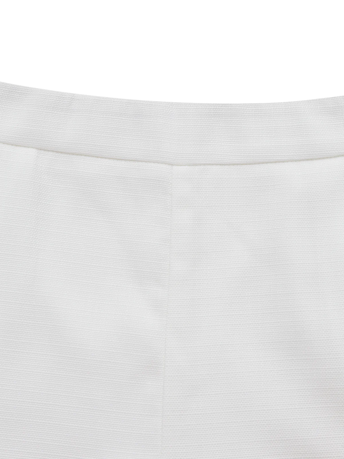2PCS White 1960s Lapel Collar Button Sleeveless Suit - Image 5