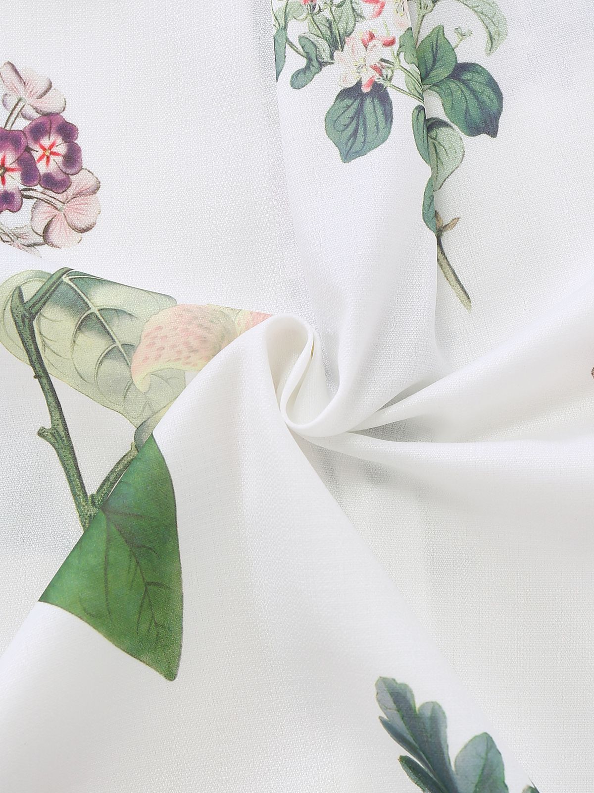 2PCS White 1960s Linen Floral Blouse & Shorts - Image 4