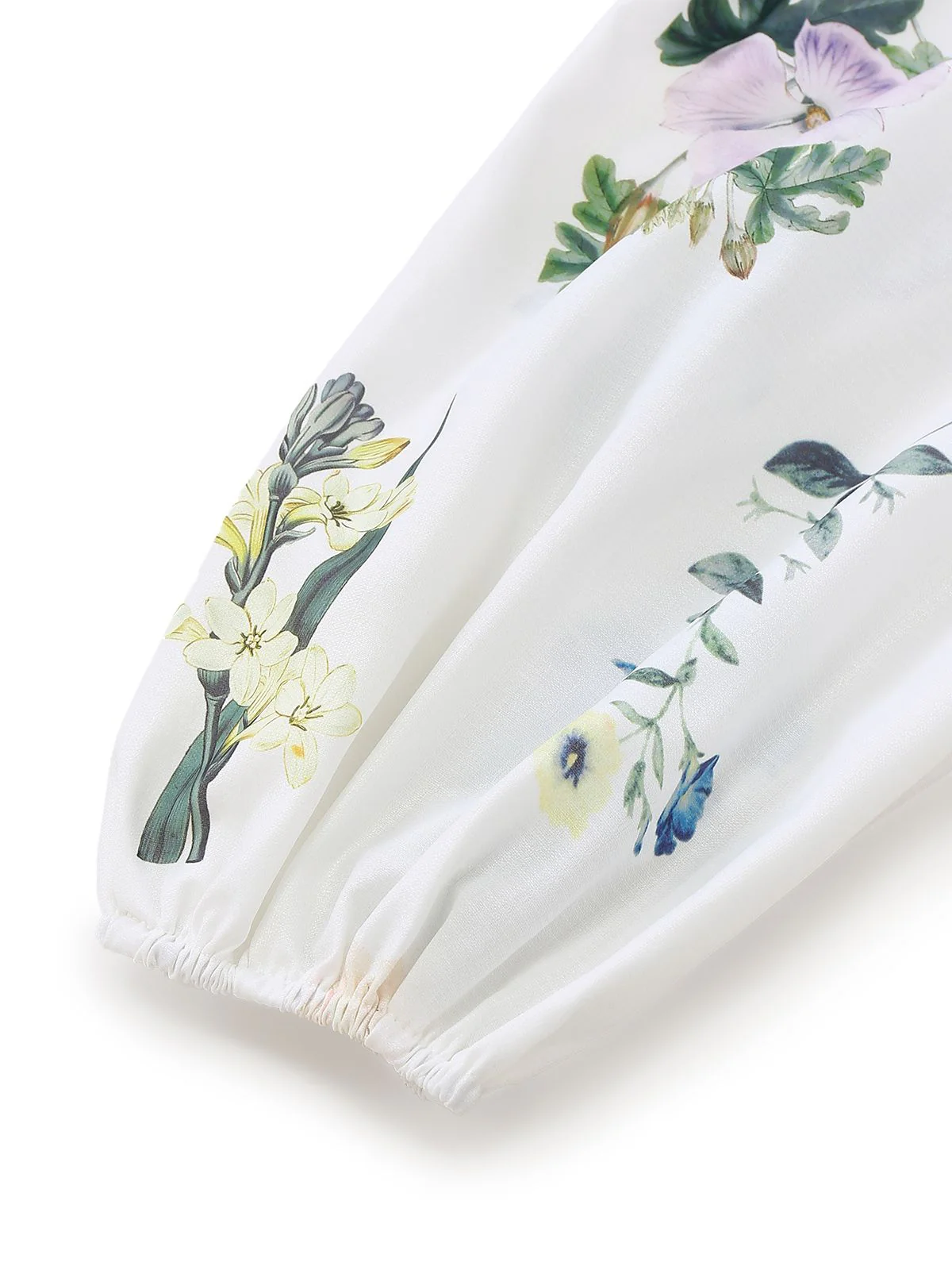 2PCS White 1960s Linen Floral Blouse & Shorts - Image 5