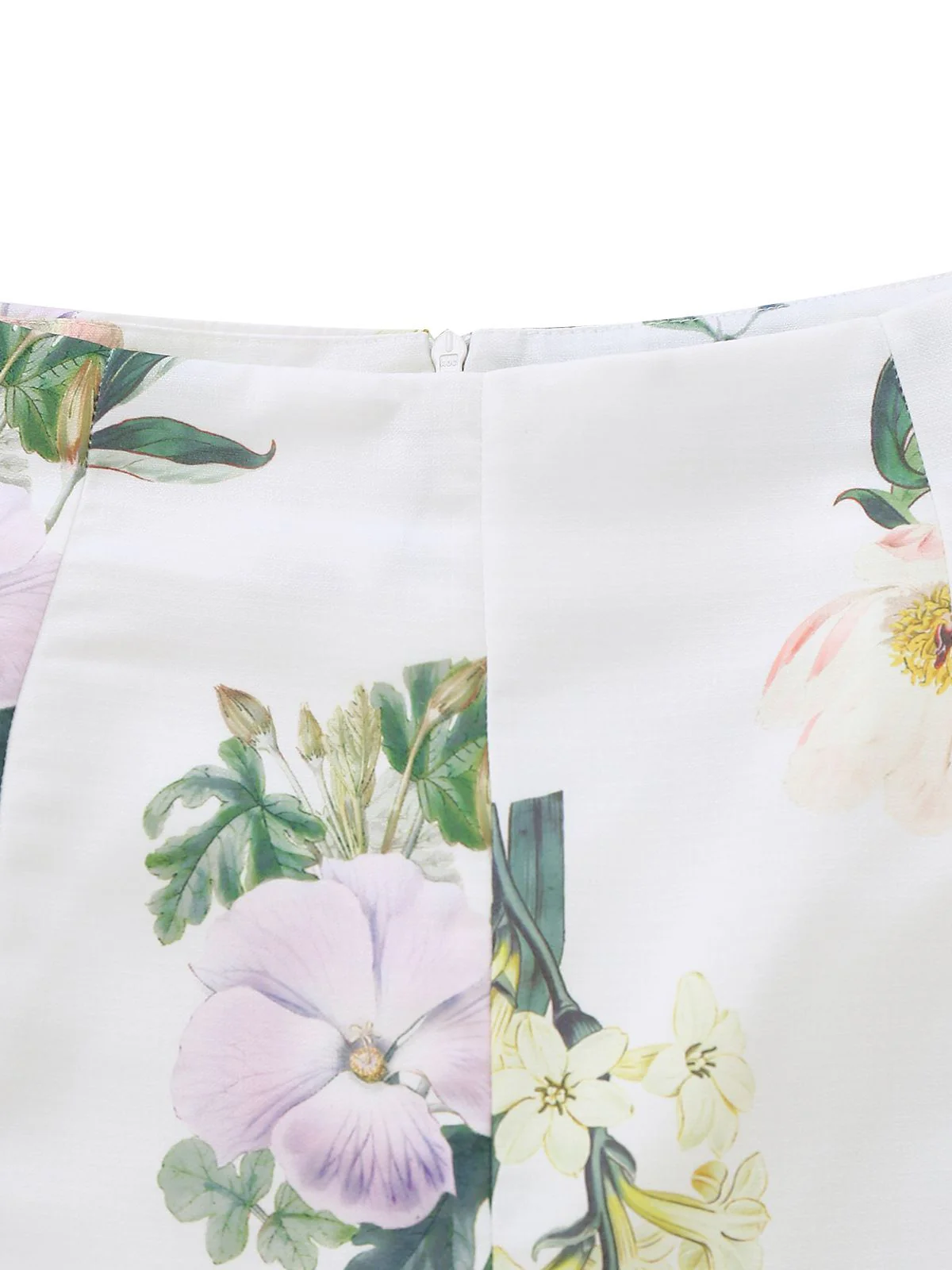 2PCS White 1960s Linen Floral Blouse & Shorts - Image 6