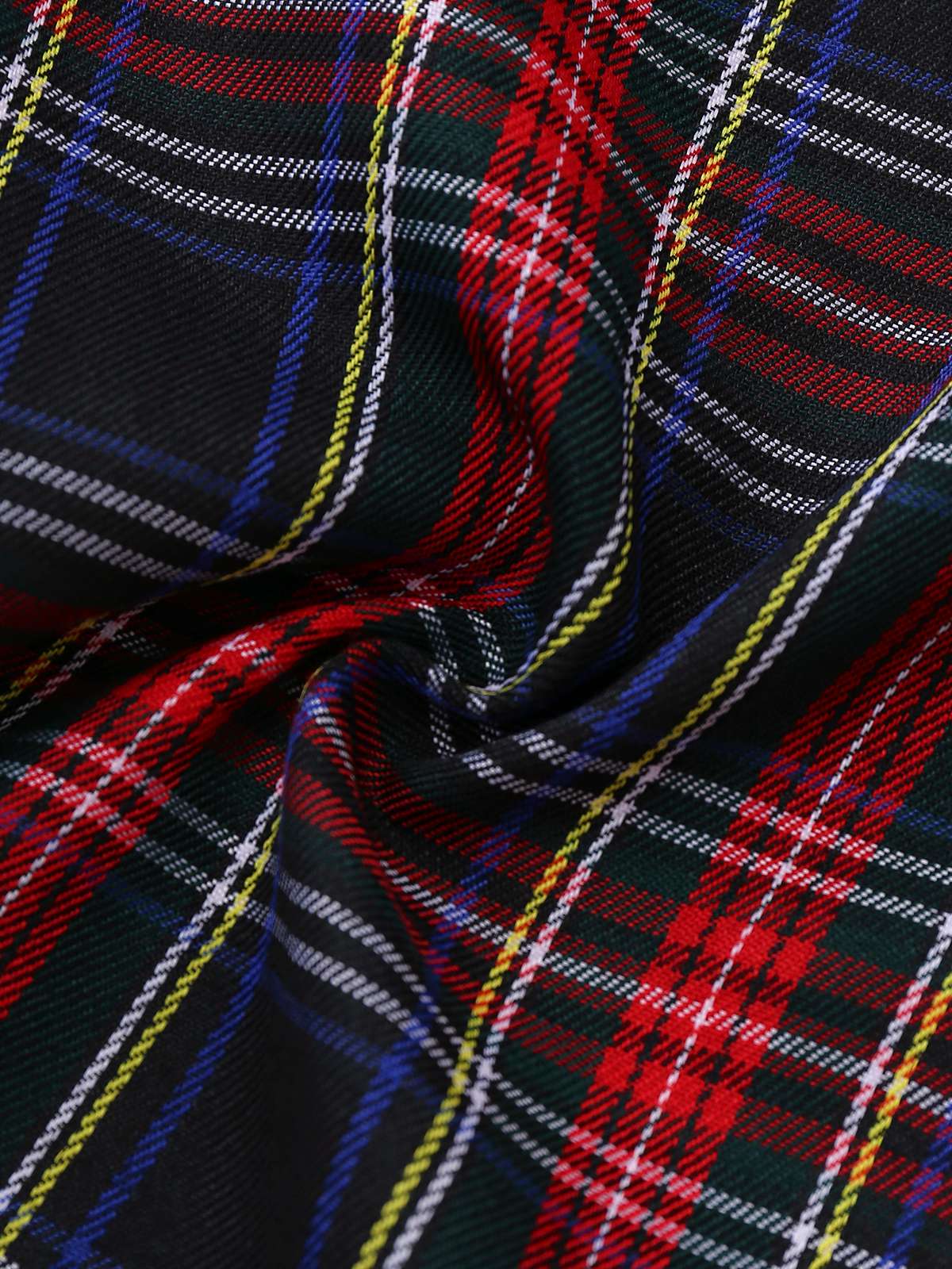2PCS White & Black 1940s Blouse & Tartan Overall Pants - Image 19