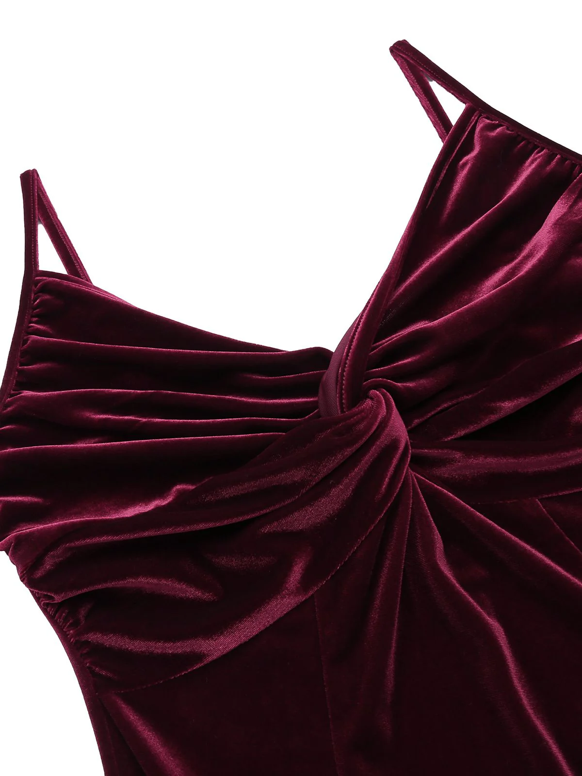 2PCS Wine Red 1960s Velvet Bodycon Dress - Image 8