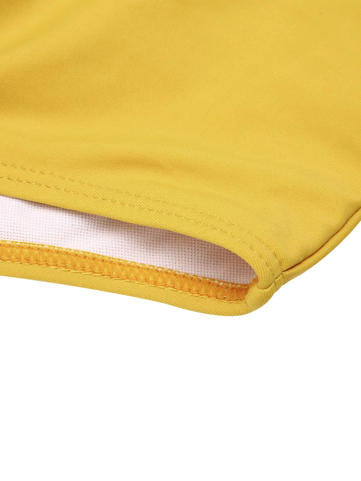 2PCS Yellow 1940s Striped Patchwork Swimsuit - Image 6