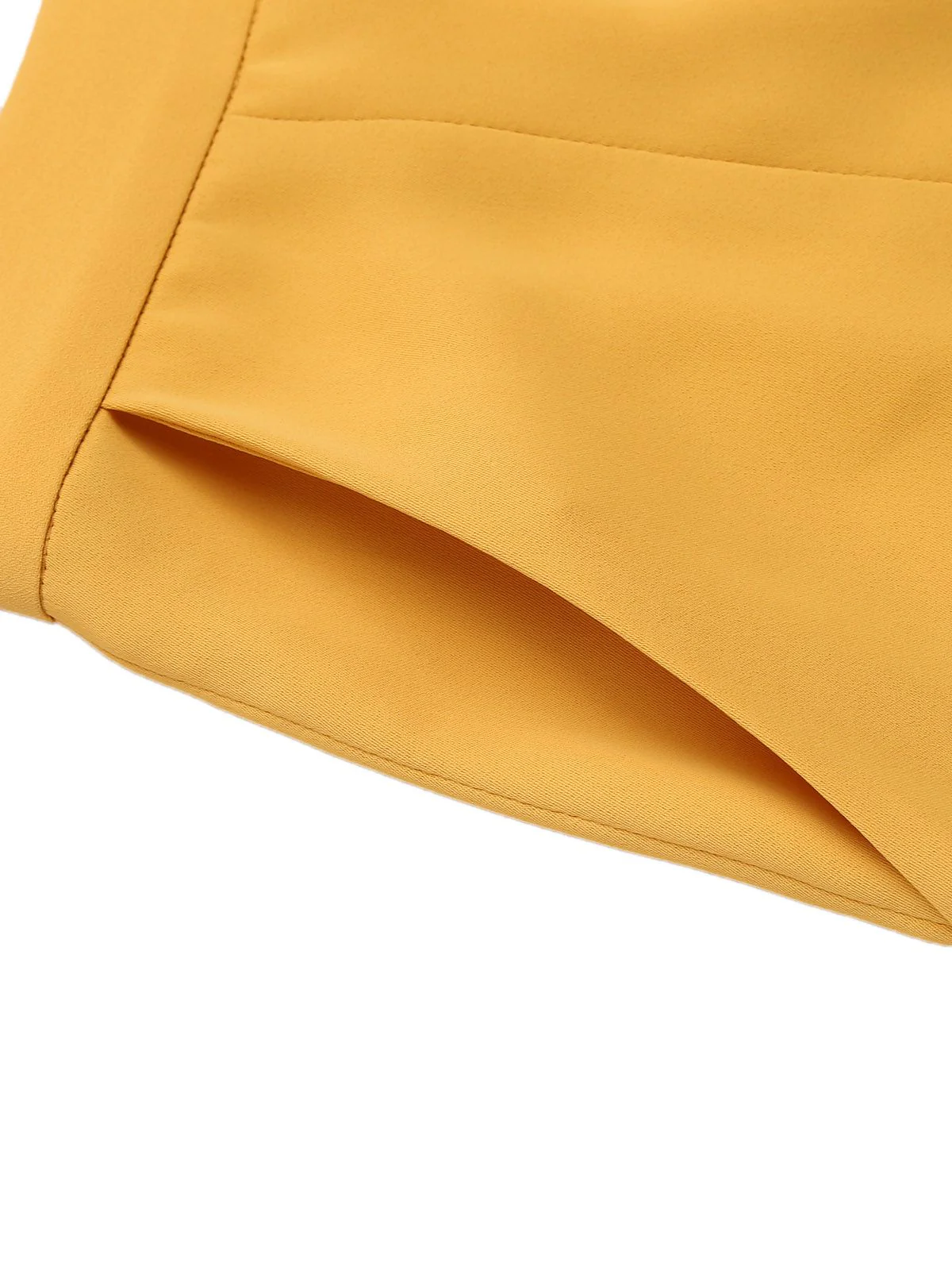 2PCS Yellow 1950s Embroidery Top & Pockets Shorts - Image 13