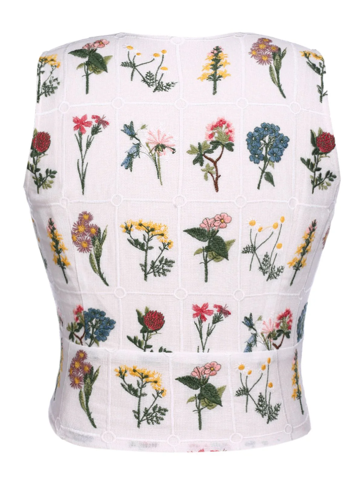 2PCS Yellow 1950s Embroidery Top & Pockets Shorts - Image 5