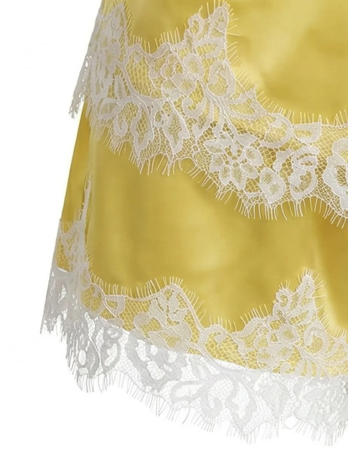 2PCS Yellow 1950s Lace Spaghetti Strap Pajama Set - Image 4
