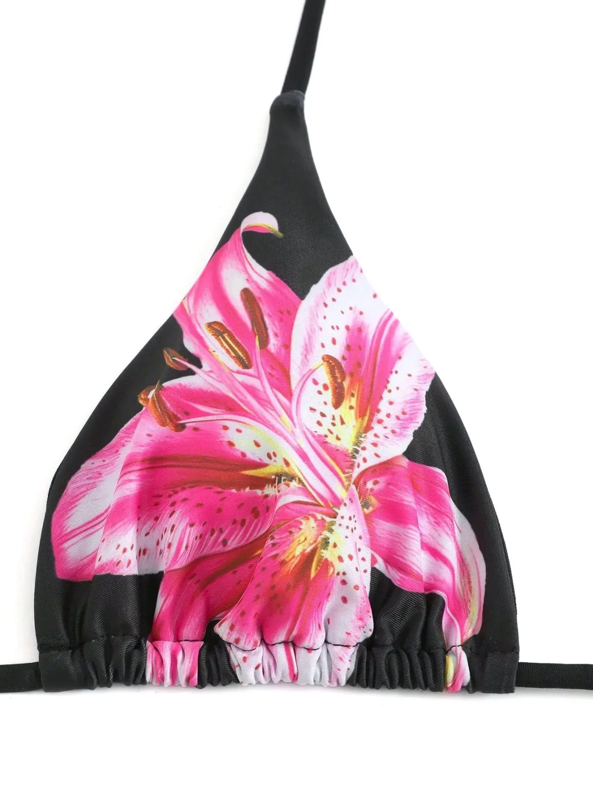 3PCS 1950s Mesh Lily Print Bikini Set & Cover-Up - Image 3