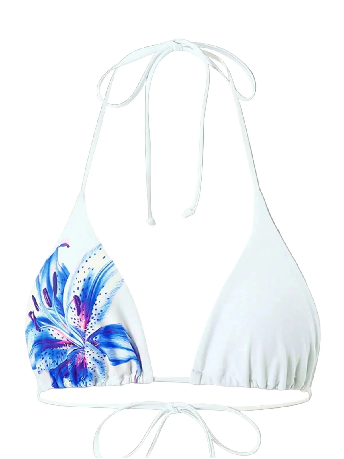 3PCS 1950s Mesh Lily Print Bikini Set & Cover-Up - Image 8