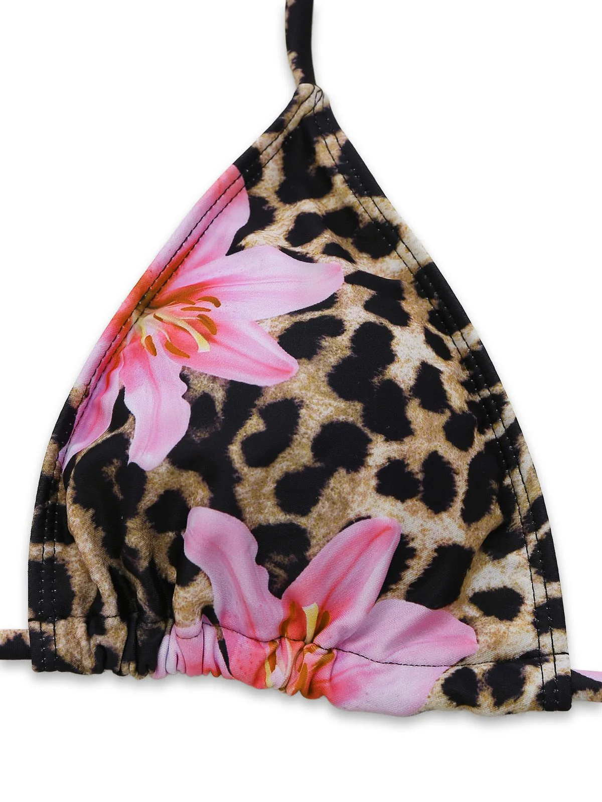 3PCS 1960s Leopard Print Floral Bikini Set - Image 5
