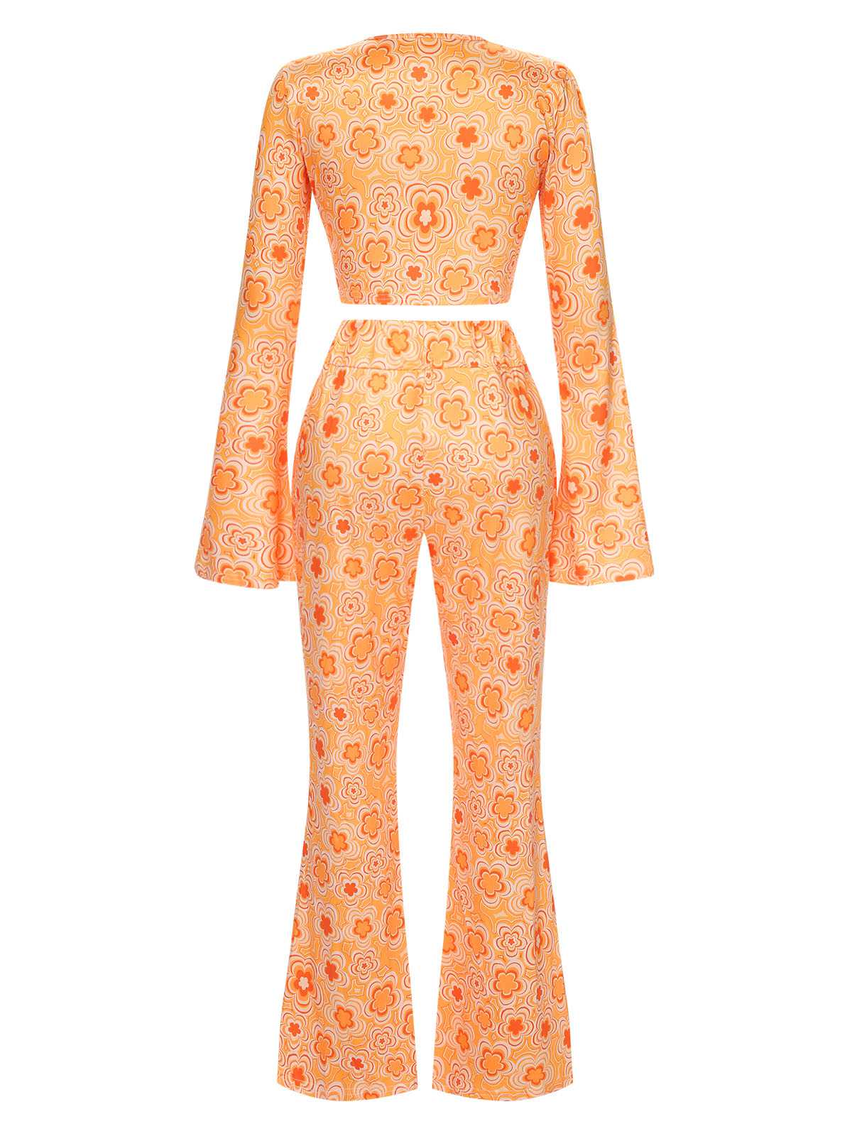 3PCS 1970s Flare Sleeve Disco Hippie Costume Set - Image 13