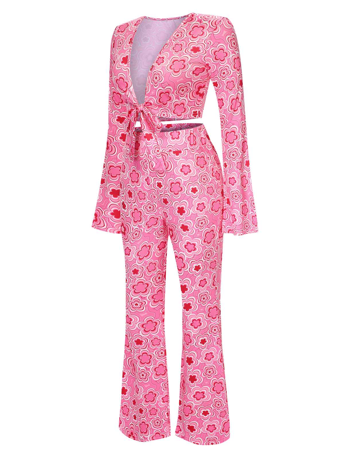 3PCS 1970s Flare Sleeve Disco Hippie Costume Set - Image 3