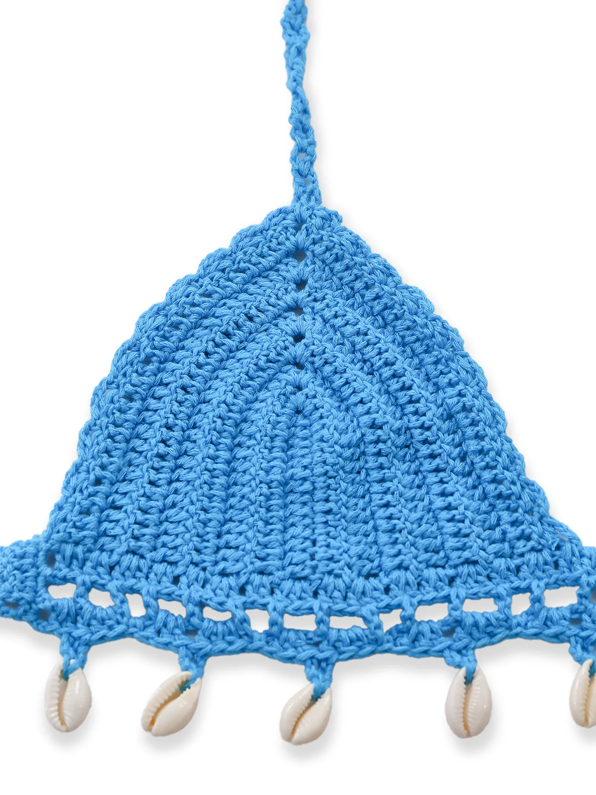3PCS 1970s Shell Crochet Halter Bikini Set & Cover-Up - Image 4
