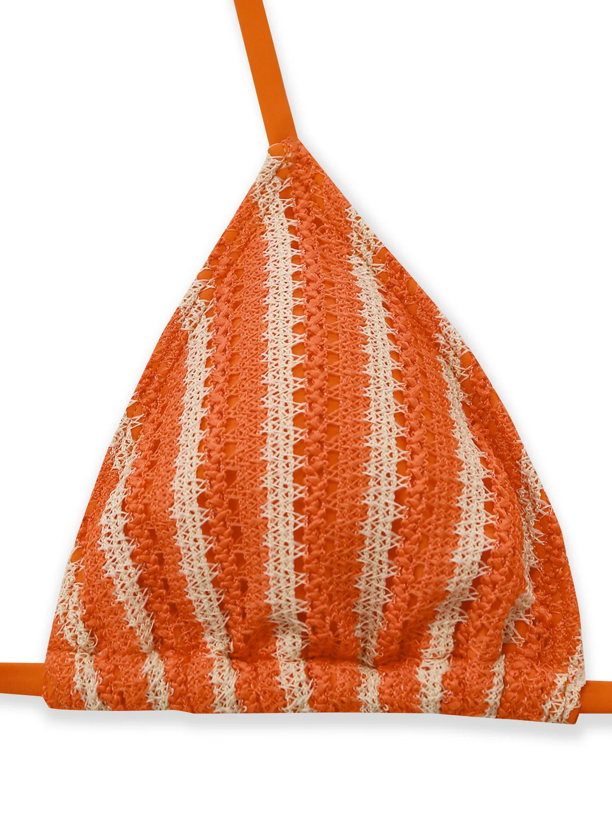 3PCS 1970s Striped Knit Boho Bikini Set & Cover-Up - Image 5