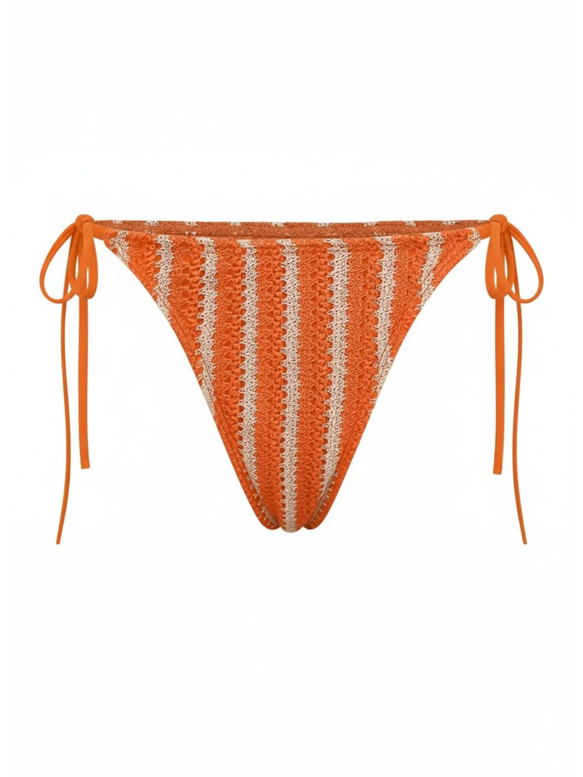 3PCS 1970s Striped Knit Boho Bikini Set & Cover-Up - Image 8